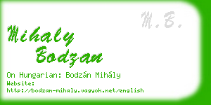 mihaly bodzan business card